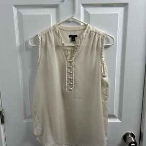 Ann Taylor Cream Sleeveless Blouse